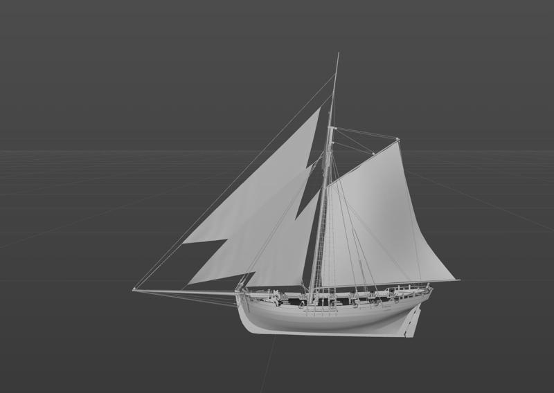Basic_Cutter sailboat digital model