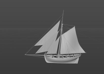 Basic_Cutter sailboat digital model