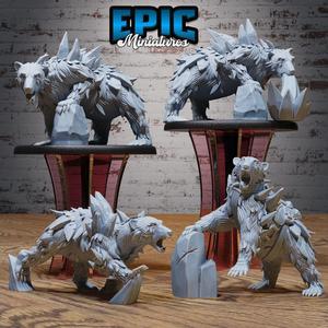 Magical Frost Bear Set / Arctic Wild Animal / Snow Creature / Ice Monster / White Sea Beast / Winter Polar Encounter