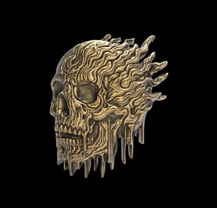 melting skull cnc decor 2