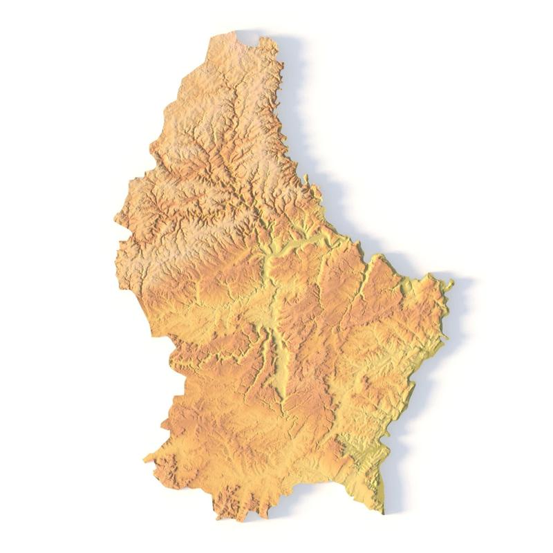 Luxembourg Topographic Map – 3D Model for 3D Printing & CNC Carving