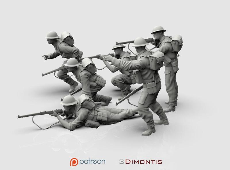 British soldiers ww2 3D print model
