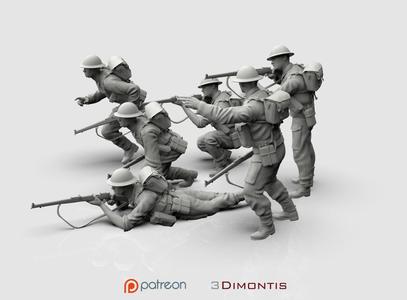British soldiers ww2 3D print model