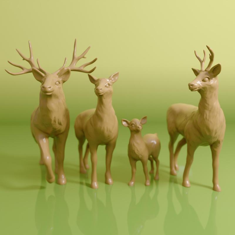 Deer Family Sculpture: Graceful and Majestic Design