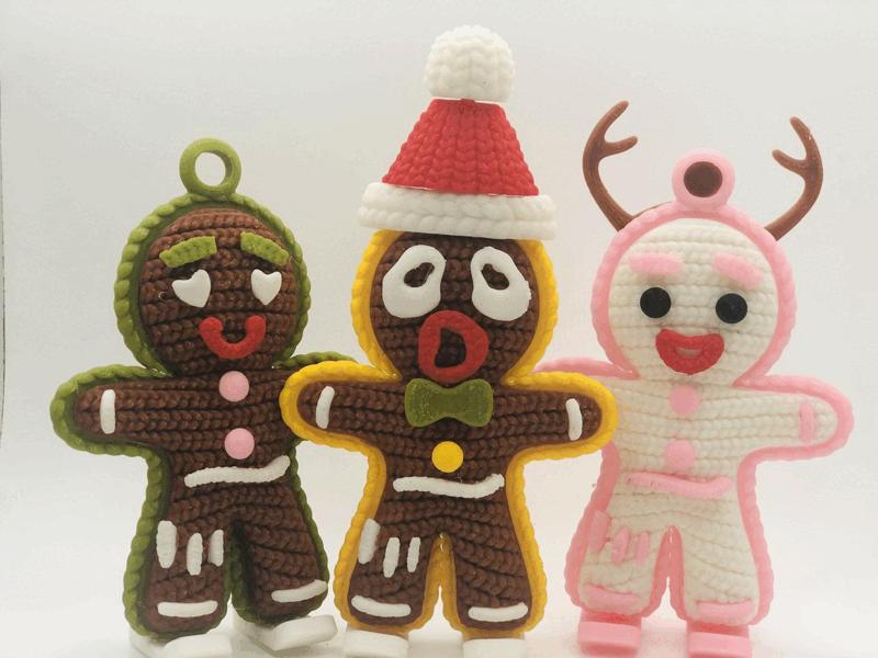 Gingerbread Man Knitted , Gingerbread Crochet xmas,christmas,3d print-stl-3mf-multipart