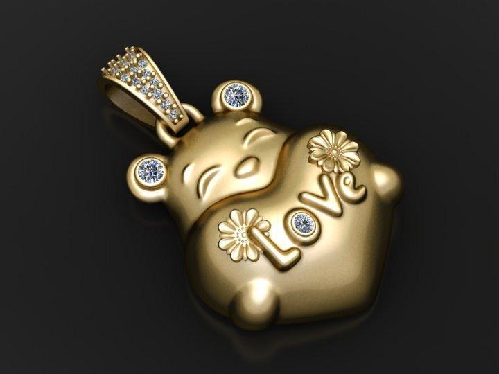 Teddy Love Charm Pendant