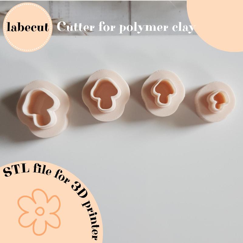 Mini Mushroom Amanita polymer clay cutter
