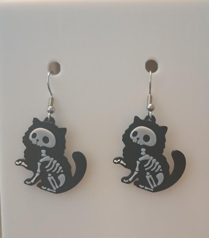 Skeleton Persian Earrings & Keychain | No AMS Needed | Halloween Cute Creepy 3D Print STL