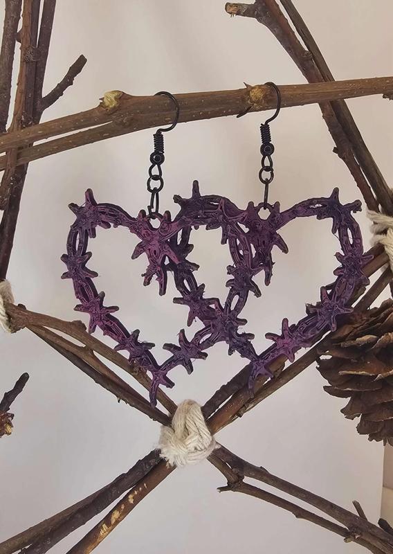 Barbed Wire Heart Earrings