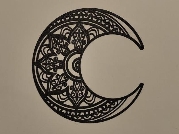 tribal lotus flower on moon