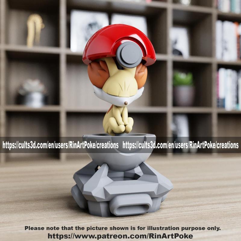 Fennekin in the pokeball from Pokemon