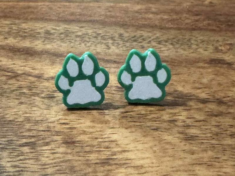 Paw Print Stud Earrings