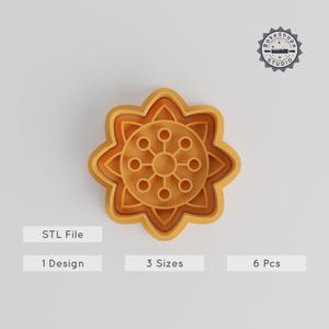 Mandala Shape Cutter & Stamp, Intricate Pattern, Circle Design, Decorative Geometric Art, Cookie & Fondant Tool, Set of 6, S/M/L Sizes PRODUCT_5163