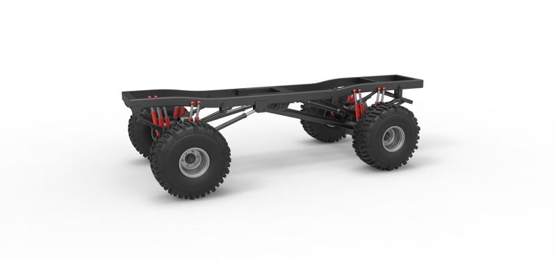 Diecast Chassis of Wheel Standing Mega Truck Scale 1:25