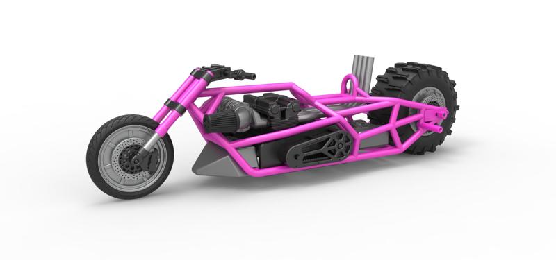 Diecast Top fuel Dirt dragster motorcycle Base Scale 1:25