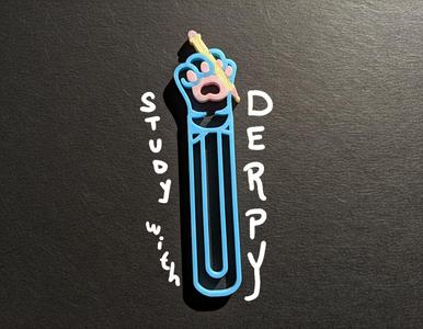 Study with Derpy Tiger bookmark multicolor stl