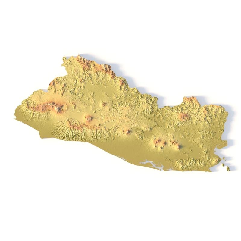 El Salvador Topographic Map – 3D Model for 3D Printing & CNC Carving