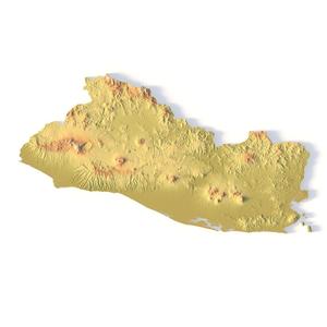 El Salvador Topographic Map – 3D Model for 3D Printing & CNC Carving