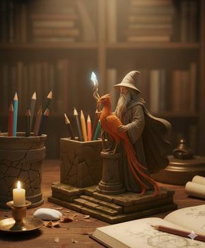 🧙‍♂️ Wizard's Guardian Phoenix - Magic Pencil Holder 🌟