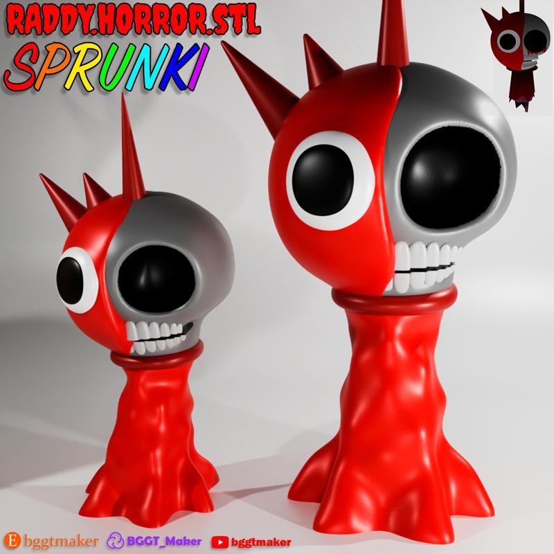RADDY HORROR SPRUNKI INCREDIBOX | Red Sprunki 3D Model STL Fan Art