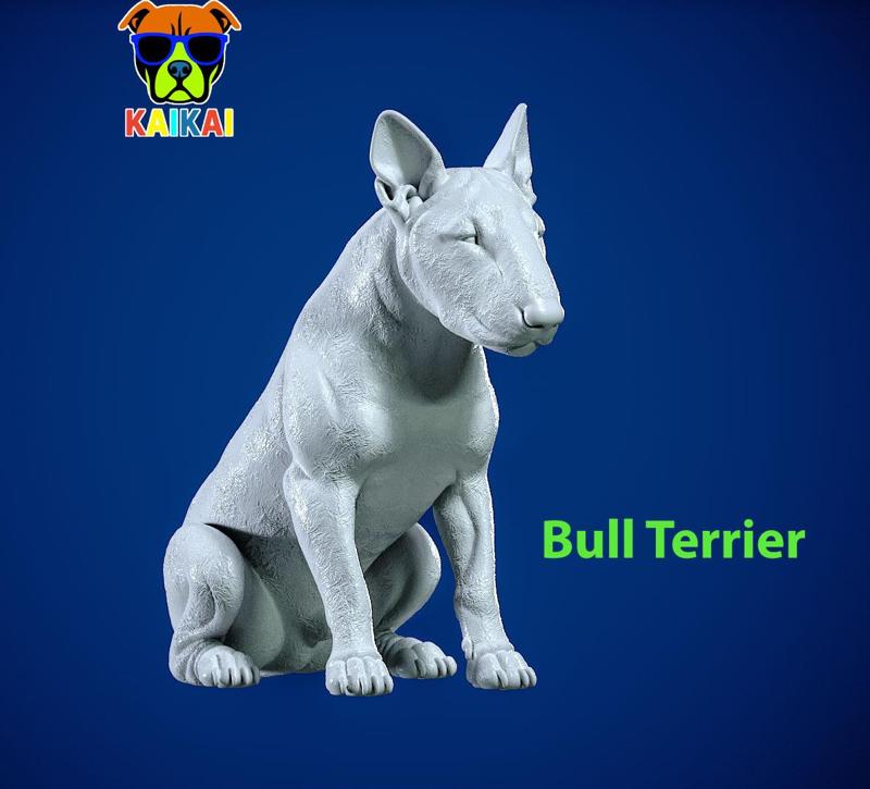 Bull Terrier Dog - Miniature Bull Terrier Dog - statue - 3D print
