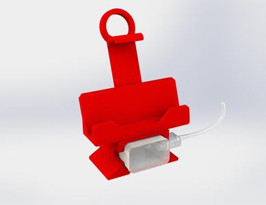Cell phone holder with transportable charger