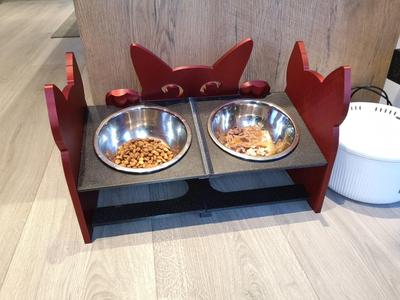 Double bowl holder for cats