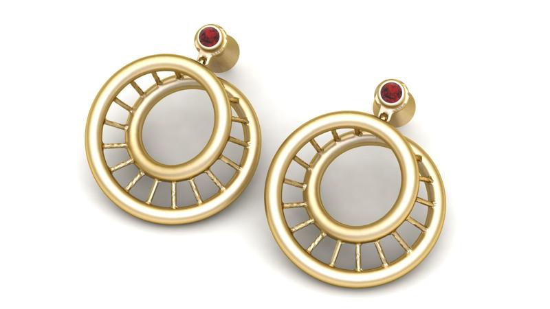 gold earrings  3D printable model