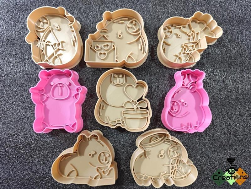 Cookie cutters -8 Capibaras Sanvalentí-.