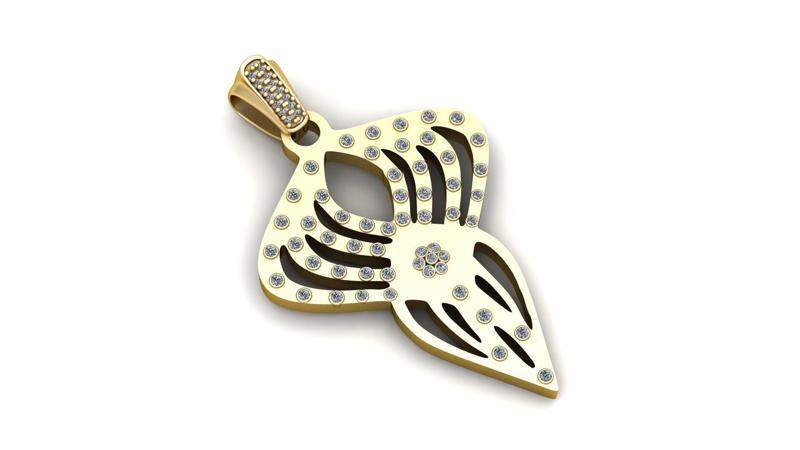 gold faces pendant 3d printable model