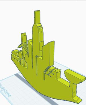 Futuristic city keychain