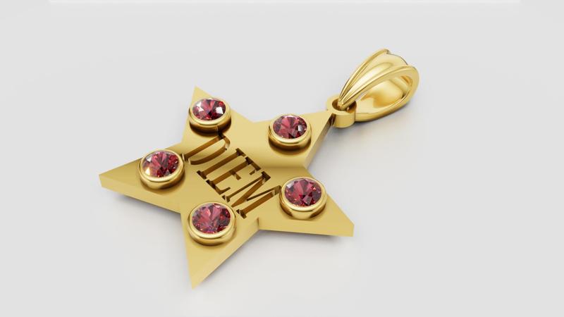 diem star pendant 3d printable model