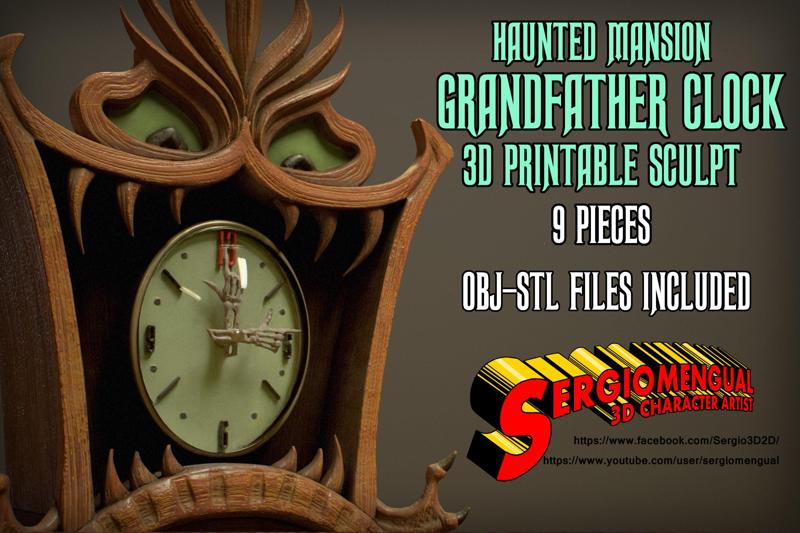 Haunted Mansion Grandfather´s Clock 3D Printable Sculpt