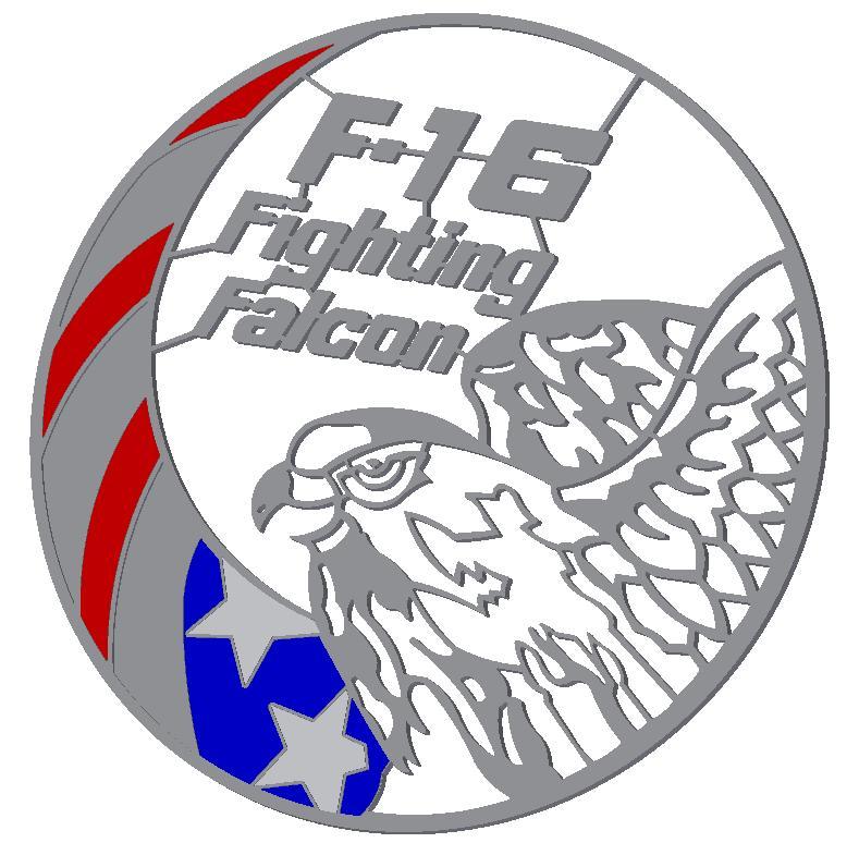 F-16 Fighting Falcon USA Patch WireFrame