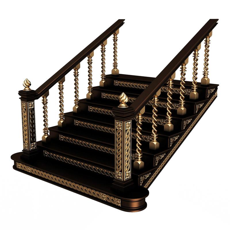 Carved Stair 06 Black