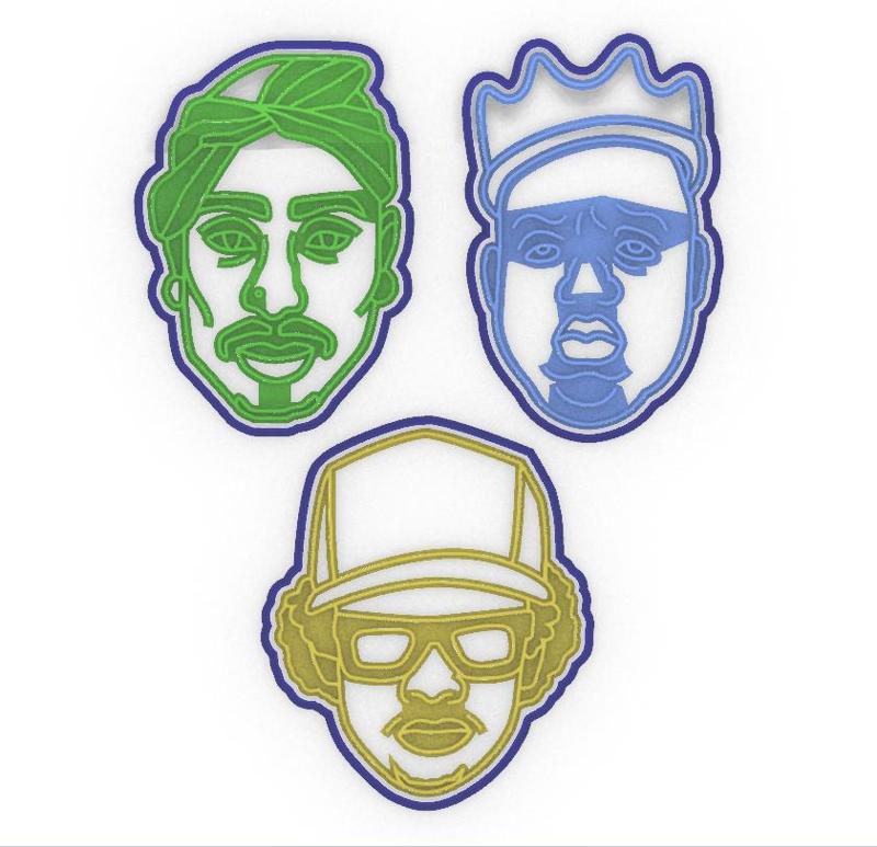 Baking with my Homies - 3-Pac of hip hop cookie stamps!