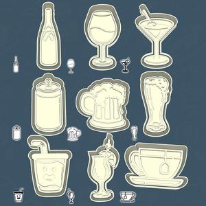 Food & drinks cookie cutters - ultimate drink set / bundle - 9 pieces