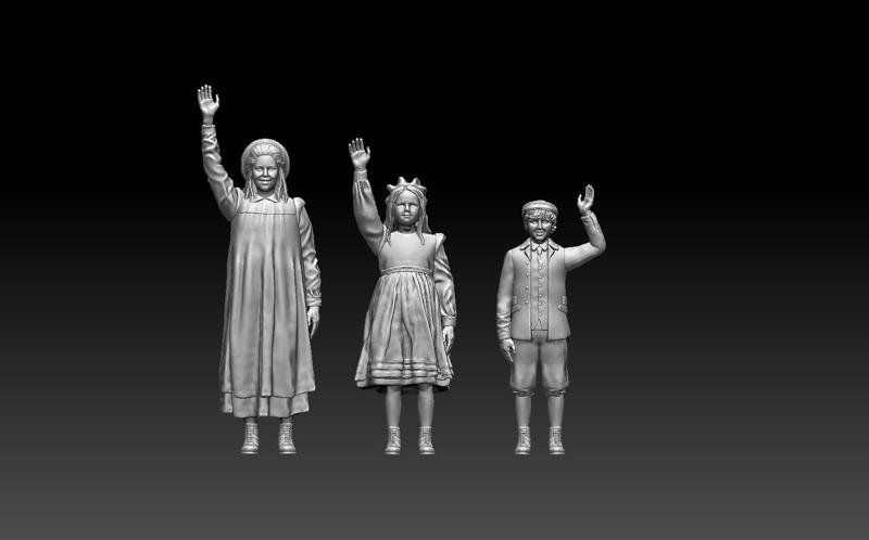 girls and boy 3D print model