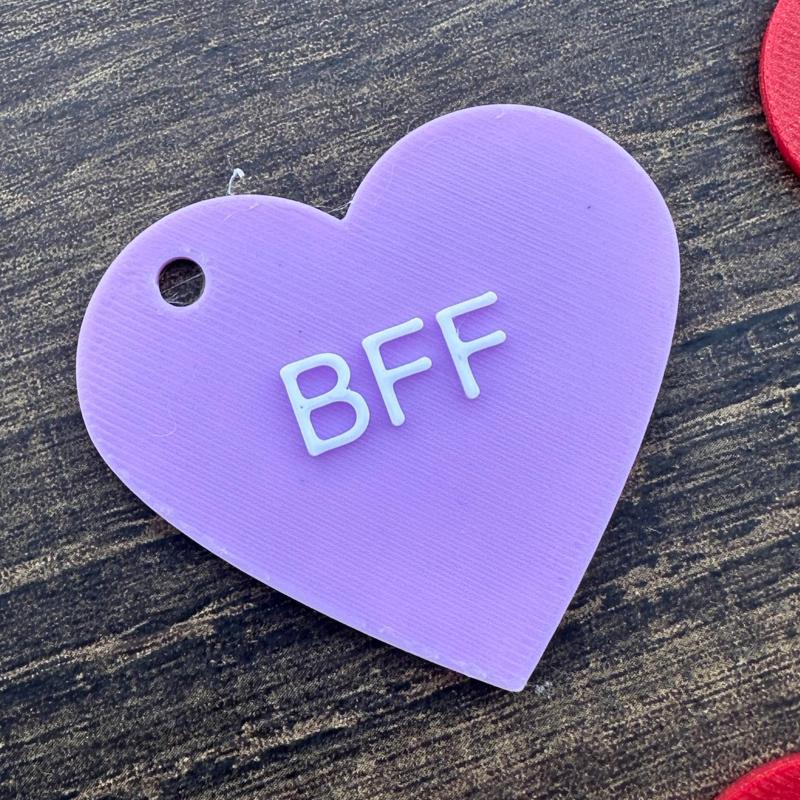 BFF Conversation Heart Keychain