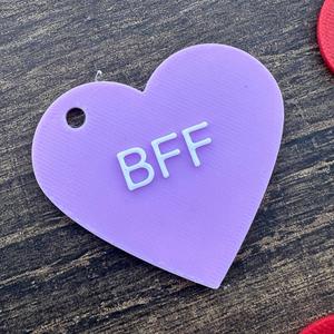 BFF Conversation Heart Keychain