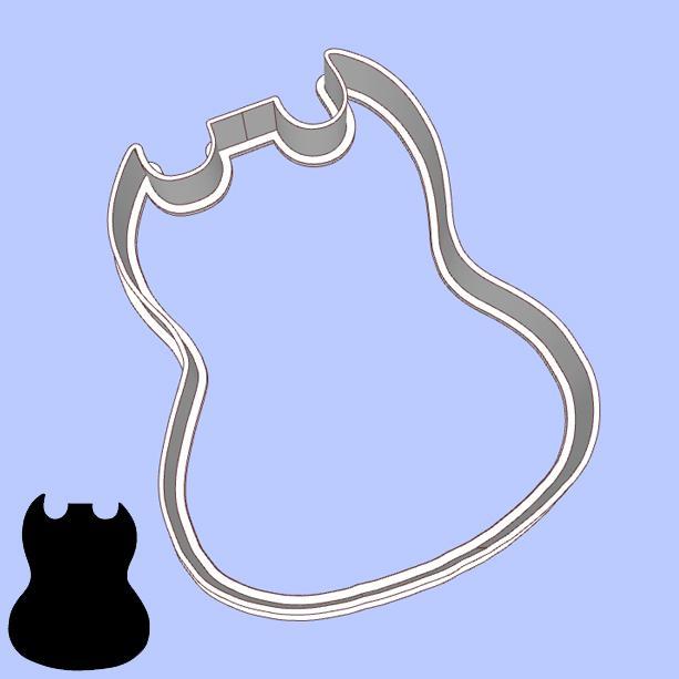 Music cookie cutters - guitar body shapes - Gibson SG (style 1)