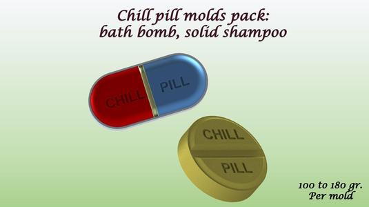 CHILL PILL MOLDS PACK: BATH BOMB, SOLID SHAMPOO