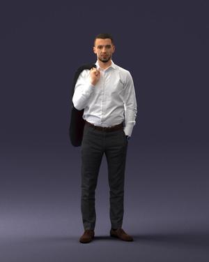 000243 Man in White Shirt with Jacket Over Shoulder 0116