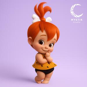 Pebbles Flintstone – Cartoon 3D Figure | Pebbles Picapiedra