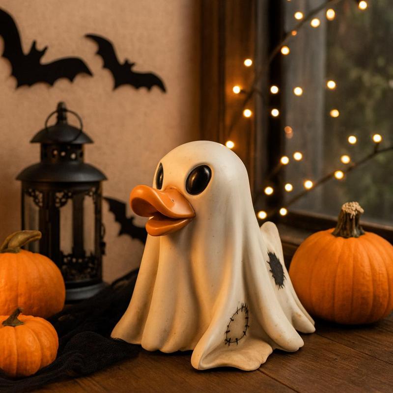 Cute Ghost Duck 3D Print Model – Funny Halloween Decoration Toy Figurine STL