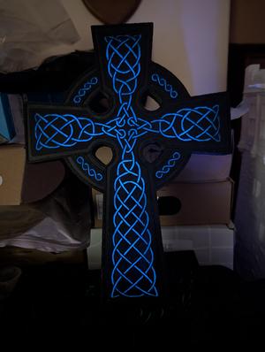 Large Celtic Cross  with glow in the dark effect