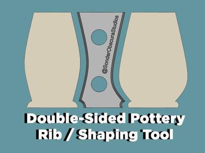 Doube-Sided Clay Pottery Rib - Cup / Bowl Shaping