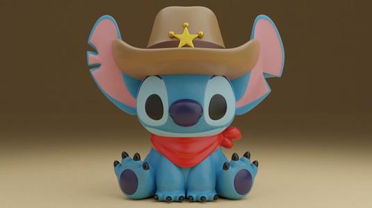 Stitch cowboy figure