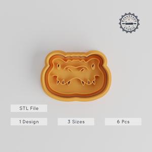 Crocodile Cookie & Fondant Shape Cutter, Stamp Set, Animal Theme, 3 Sizes in 6 Pieces, Perfect for Reptile Decor PRODUCT_5550