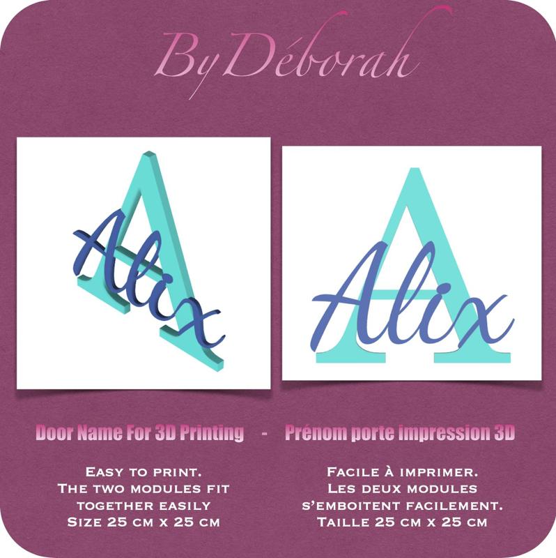 First name ALIX for bedroom door